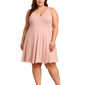Amanda Uprichard x gb Plus 2X Pink Fit & Flare Sleeveless Dress Made in USA NWOT